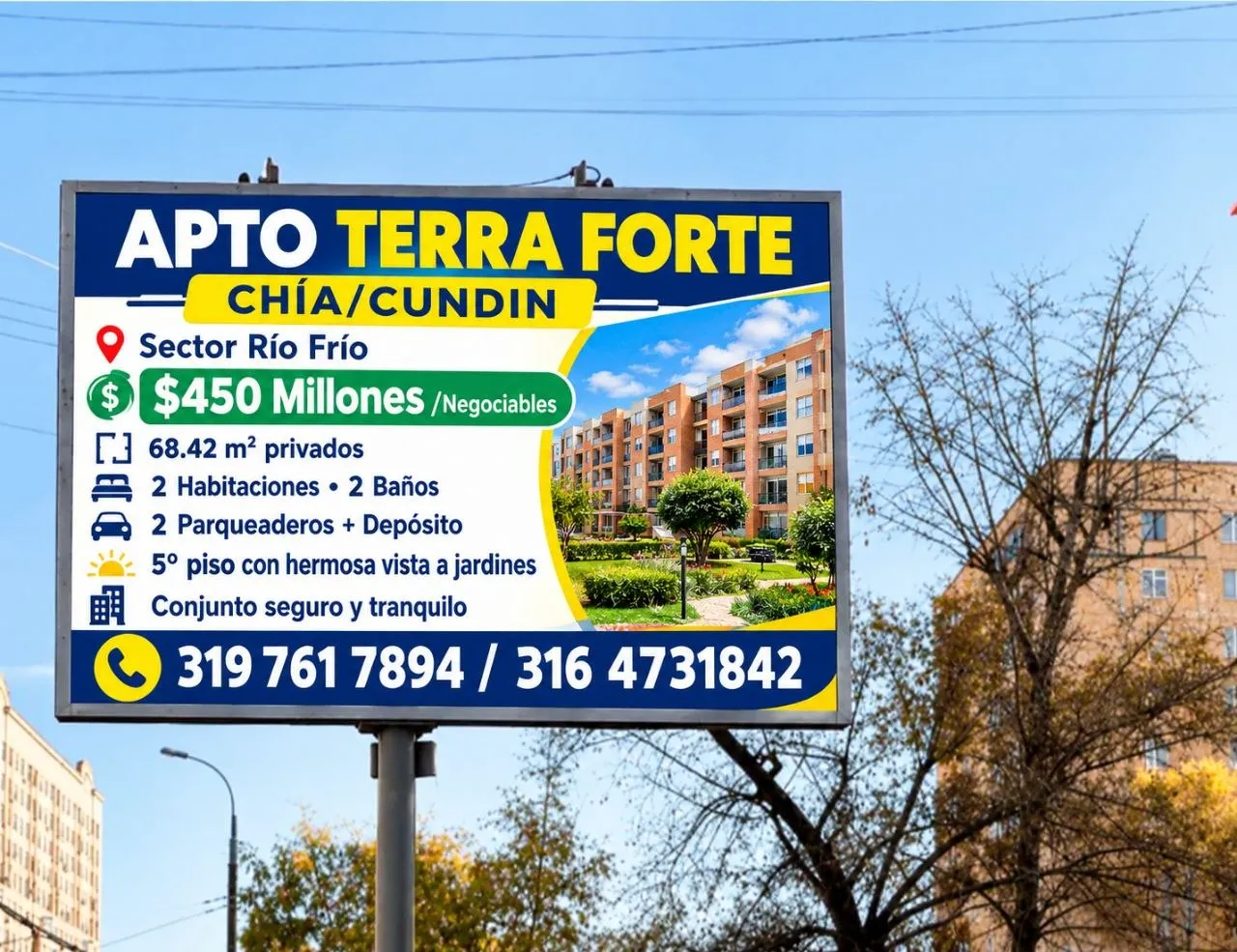 Apartamento en Venta Terra Forte Chía Cundinamarca - 5to Piso - 68.42m² - 2 Parqueaderos P43 P44 + Depósito D56 - Sector Río Frío - $450 Millones Negociables — foto 4